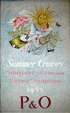 1953 Original P&O cruises poster
