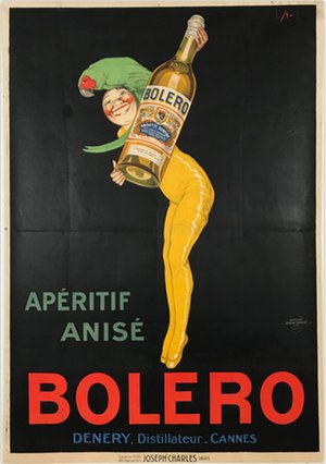 Bolero Aperitif Anise Original 1926 French Vintage Poster.
