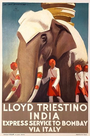 Lloyd Triestino India. Express Service to Bombay via Italy