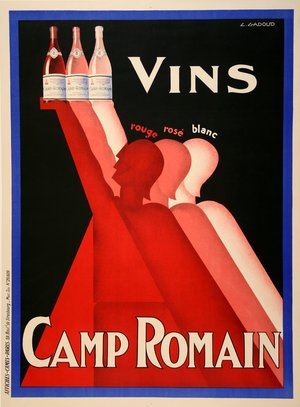 Original Vins Camps Romain Wine Poster