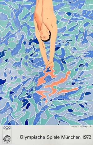 David Hockney Diving Poster