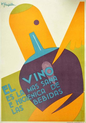 El Vino ... Wine Is The Healthiest Drink Quote Louis Pasteur (1940)
