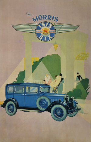 The Morris Isis Six-c1929. Colour lithograph, signed in image lower right, 83.3 x 52.9cm. 