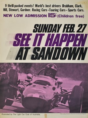 See It Happen At Sandown [Victoria] 1966. Colour screenprint, 68 x 49.3cm