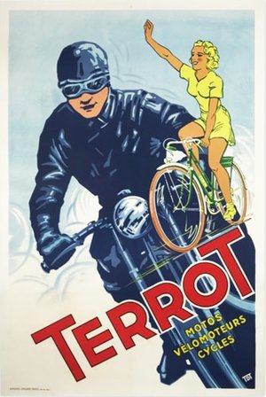 Terrot Motos Velomoteurs Cycles Original 1952 French Vintage Poster