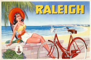 Raleigh bicycle (beach scene)