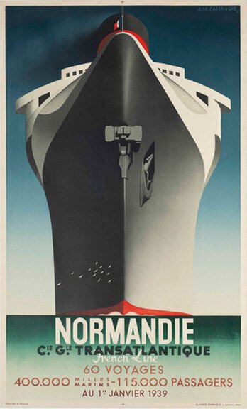 A.M. Cassandre, Normandie, France, 1935