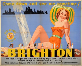 AntikBar Original Vintage Posters Brighton Travel PT3674