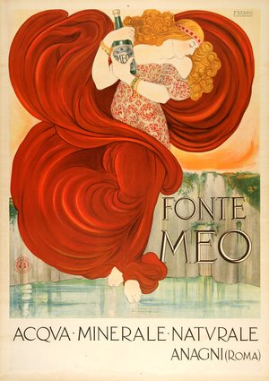 Original Vintage Fonte Meo Italian Poster c1910 - Mineral Water