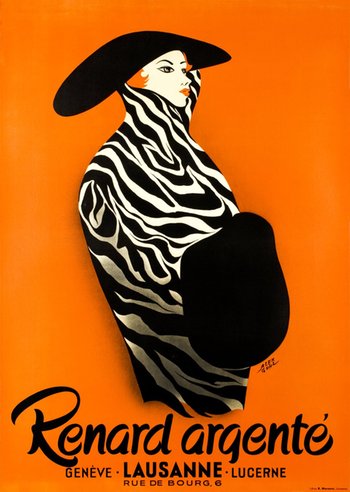 lausanne-renard-argente-36128-femme-vintage-poster