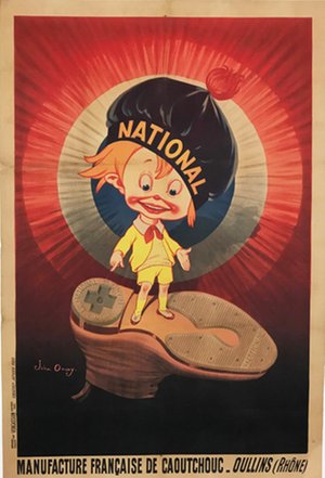 National Caoutchouc Original 1920 Vintage Poster. Linen Backed.