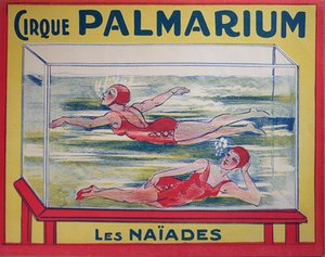 Original 1930s lithographic poster for Cirque Palmarium, Les Naiades