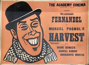 original 1960s Academy Cinema poster for Fernandel