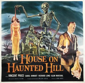 House On Haunted Hill Original 1959 Vintage Movie Poster American 6 Sheet Theatrical Use Billboard Advertisement.