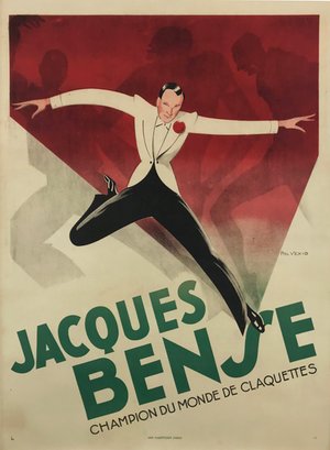Jacques Bense Champion Du Monde De Claquettes Original 1935 Vintage Poster French Theater Tap Dance Performance Advertisement