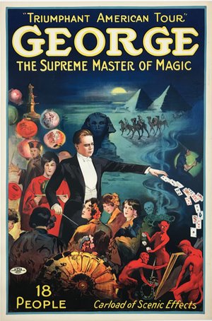 George The Supreme Master of Magic Triumphant American Tour Vintage Poster Original 1929.