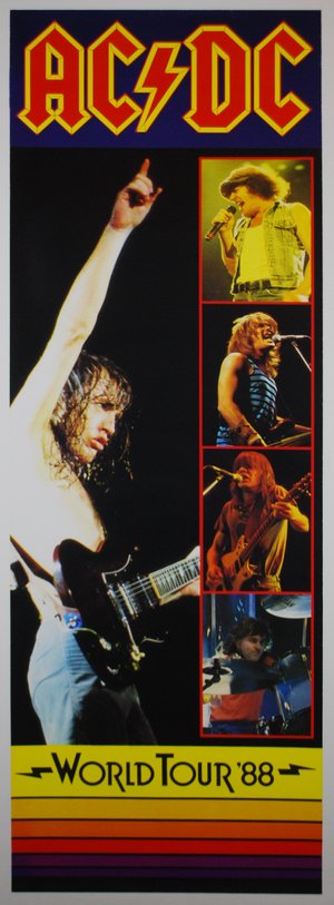 AC/DC. World Tour ’88 1988. Colour process lithograph,-AC/DC are an Australian rock band “formed in Sydney in 1973