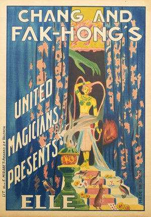 Spanish Vintage Magician Poster for Chang And Fak-Hong’s, 1930