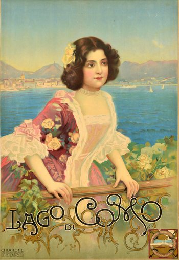 AntikBar Original Vintage Posters Lago Di Como Lake Lariana Italy Belle Epoque 1900s