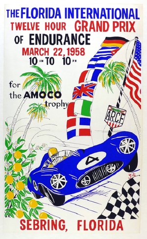 1958 Sebring race event poster