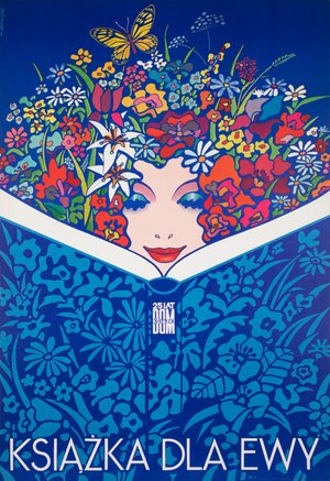 Book for Ewa 1974 Polish Dom Ksiazki Advertising poster