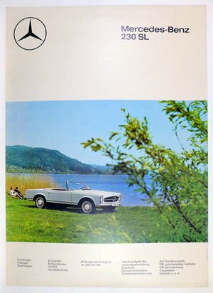 Mercedes Benz 230-SL showroom poster