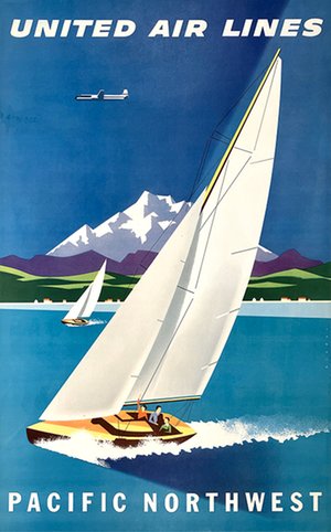 United Air Lines - Pacific Northwest - Sailboat