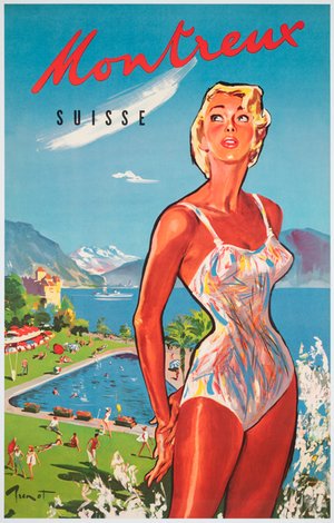 Montreux c1960s Travel Advertising Poster