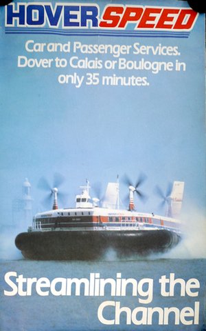 Original Hoverspeed poster (The Channel - 22 miles of water between UK and France!)