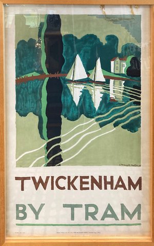 Kauffer original poster for Twickenham (by the river)