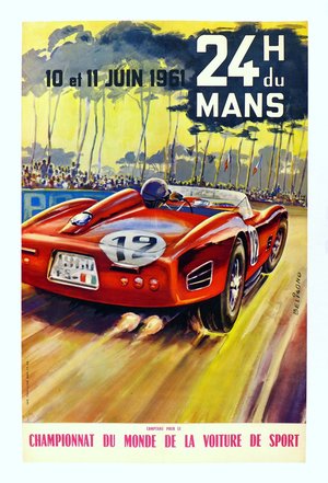 1961 Le Mans race event poster