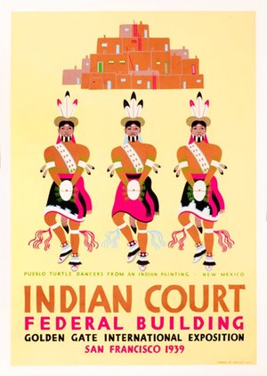 Indian Court Federal Building - Pueblo Turtle Dancers (WPA)
