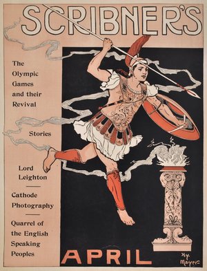  Scribner’s, April [First Olympic Poster]-1896. Colour lithograph and letterpress, signed in image lower right, 45.3 x 34.7cm. 