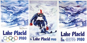Set Of Three: Lake Placid 1980 Olympics Posters