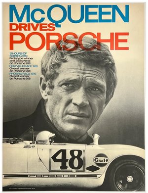McQUEEN DRIVES PORSCHE