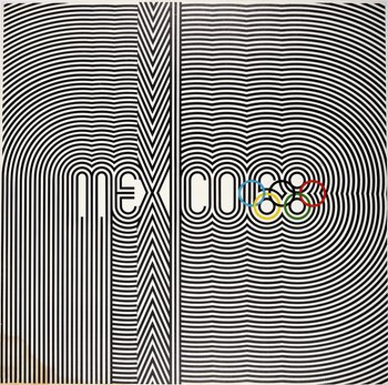 AntikBar Original Vintage Posters Mexico Olympic Games 1968 Lance Wyman Design Sport Poster