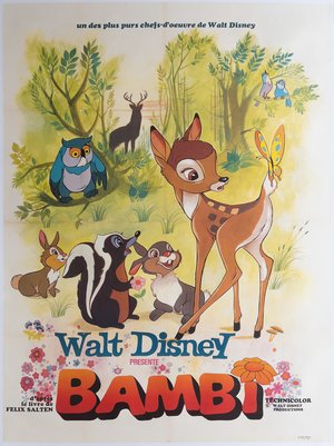 Bambi 1960s French Grande Film Poster