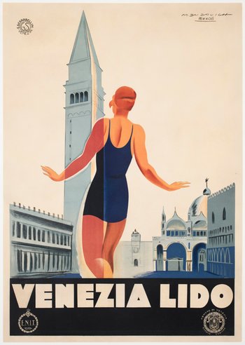 Venice-Venezia-Lido-c1930-Italian-ENIT-Travel-Advertsing-Poster-Marcello-Dudovich-and-Marcello-Nizzoli_zz