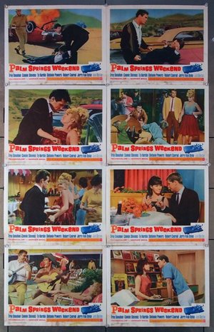 PALM SPRINGS WEEKEND (1963) Original Set of U.S. Lobby Cards (11x14)