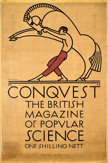 AntikBar Original Vintage Posters Conquest The British Magazine of Popular Science Poster 1921 Frederick Charles Herrick