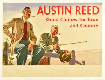 AntikBar Original Vintage Posters Austin Reed Good Clothes for Town and Country Men's Fashion Poster 1930s