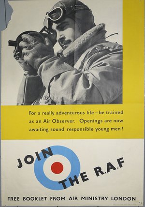 original WW2 1940s Royal Air Force recruitment poster