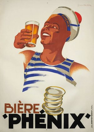 French Vintage Beer Poster w/ Sailor ‘Biere Phenix’ c.1930s