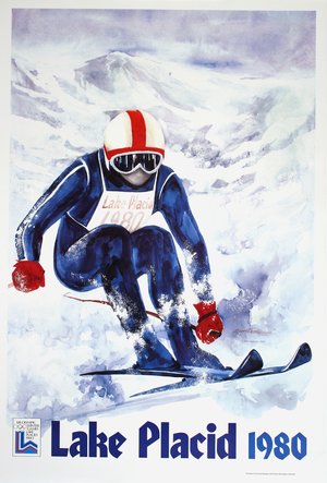 Lake Placid Skier 1980 Olympics Poster