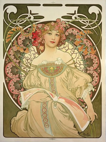 Alphonse Mucha, Rêverie, 1897, colour lithograph. 