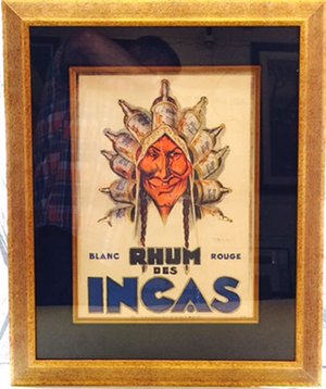 Original RHUM DES INCAS liquor poster